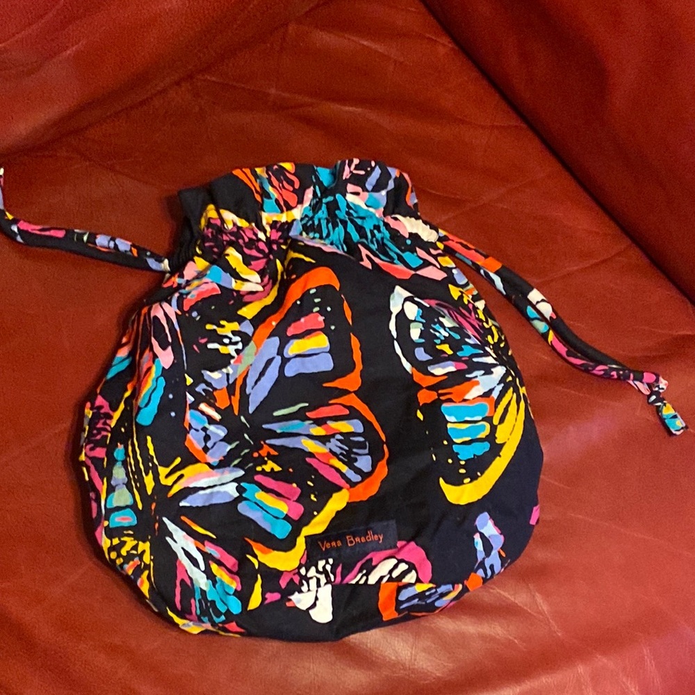 Vera Bradley drawstring plastic lined pouch